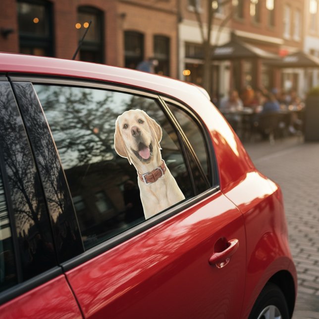 Calcomanía personalizada para ventana de auto con  (Personalized Pet Photo Car Window Sticker)