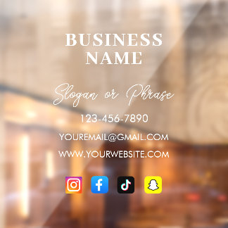 Calcomanía personalizada para ventana de empresa -