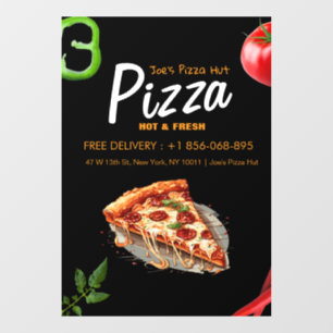 Calcomanía personalizada para ventana de pizzería