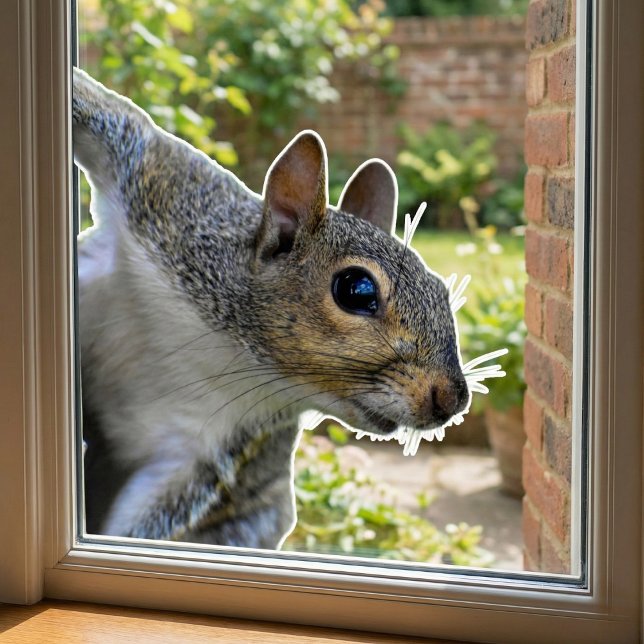 Calcomanía Realista de Ardilla para Ventana (Realistic Squirrel Window Cling)