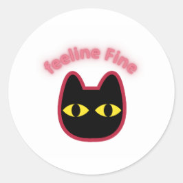 Calcomanía recortada de gato neon sintiéndose bien