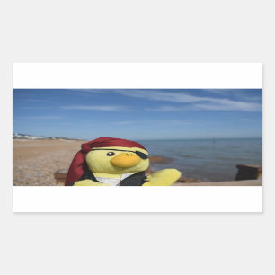 Calcomanía rectangular de Danny Duck el pirata