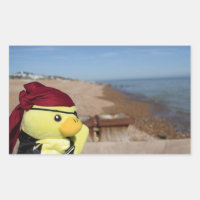 Calcomanía rectangular de Danny Duck el pirata