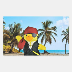 Calcomanía rectangular de Danny Duck el pirata