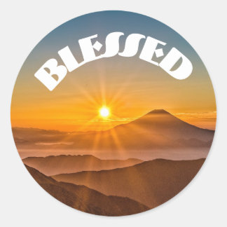 Calcomanía redonda clásica bendita