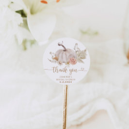 Calcomanía redonda clásica de agradecimiento de ca