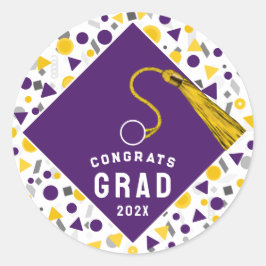 Calcomanía redonda clásica de graduación 2026