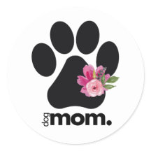 Calcomanía redonda clásica de mamá de perro