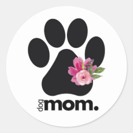 Calcomanía redonda clásica de mamá de perro