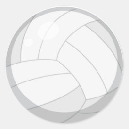 Calcomanía redonda clásica de voleibol