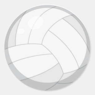 Calcomanía redonda clásica de voleibol
