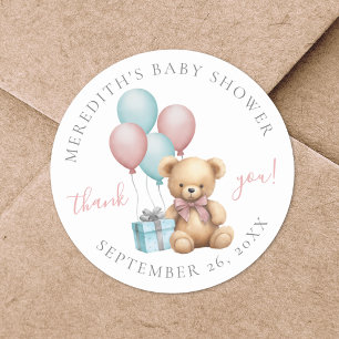 Calcomanía Redonda Clásica para Baby Shower de Osi