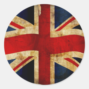 Calcomanía redonda clásica Union Jack