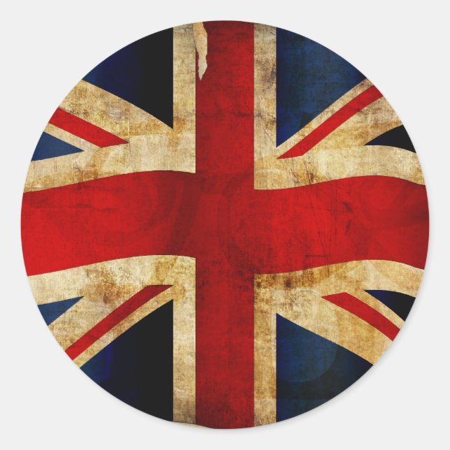 Calcomanía redonda clásica Union Jack (Anverso)