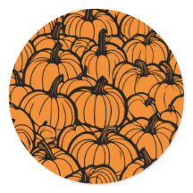 calcomanía redonda de calabaza