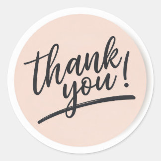 Calcomanía redonda de escritura moderna "Gracias" 