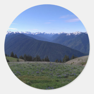 Calcomanía redonda de Hurricane Ridge Olympic Nat'