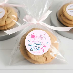 Calcomanía redonda de último brindis de despedida 