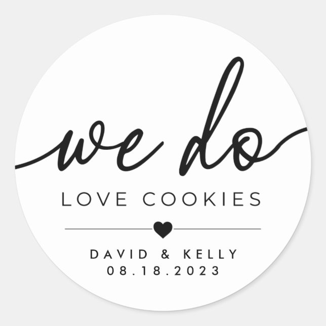 Calcomanía redonda de We Do Love Cookies, mesa de  (Anverso)