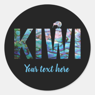 CALCOMANÍA REDONDA PERSONALIZABLE DE KIWI DE NUEVA