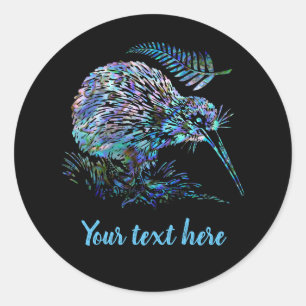 CALCOMANÍA REDONDA PERSONALIZABLE DE KIWI DE NUEVA