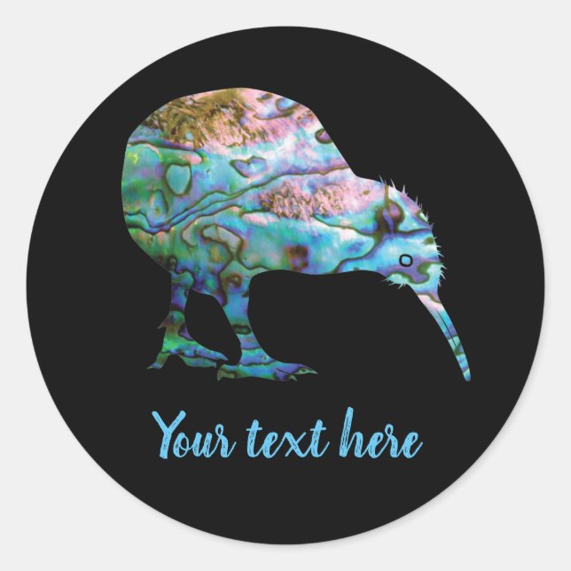 CALCOMANÍA REDONDA PERSONALIZABLE DE KIWI DE NUEVA (Anverso)