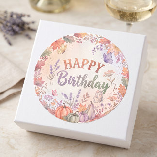 Calcomanía redonda personalizada de cumpleaños de 