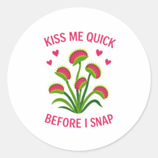 Calcomanía redonda Venus Flytrap Kiss Me Quick