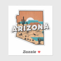 Calcomanía Retro del Estado de Arizona