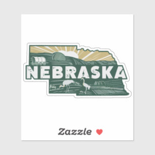 Calcomanía Retro del Estado de Nebraska para Autom