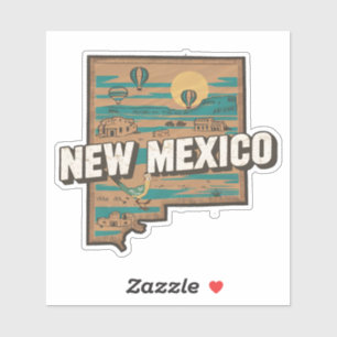 Calcomanía Retro del Estado de Nuevo México para A
