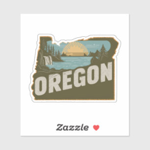 Calcomanía Retro del Estado de Oregon para Automóv