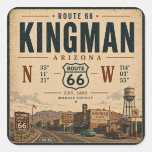 Calcomanía Retro Kingman Arizona Ruta 66