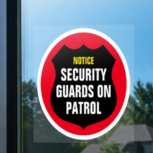 Calcomanía roja de señal de guardias de seguridad