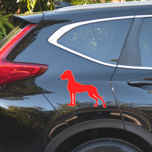 Calcomanía roja de silueta Gran Danés Sticker