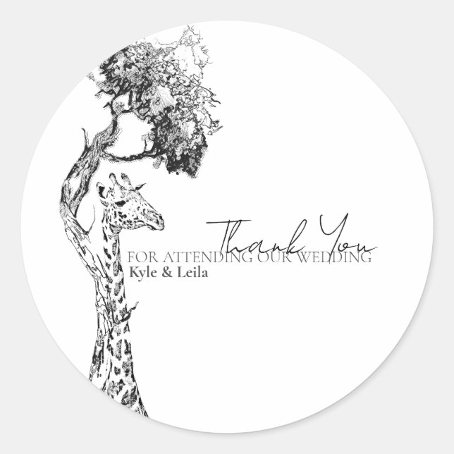 Calcomanía tema jirafa Safari (Anverso)