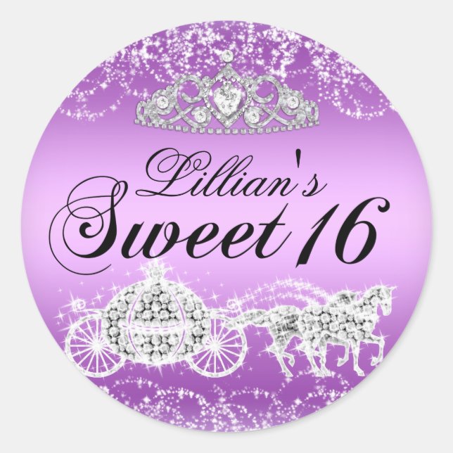 Calcomanía Tema Princesa Destello Púrpura Dulces 1 (Anverso)
