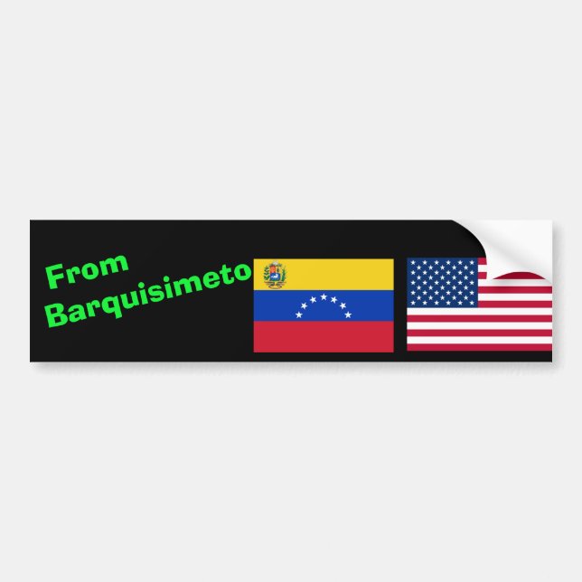 Calcomanía vehículo Venezuela Estados Unidos Barqu (Frente)