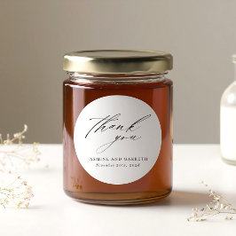 Calcomanía y etiqueta de boda minimalista elegante