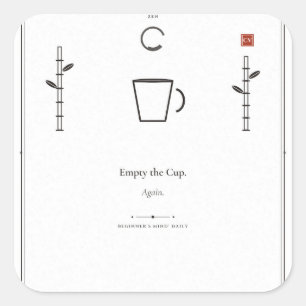 Calcomanía Zen de Vaciar la Taza