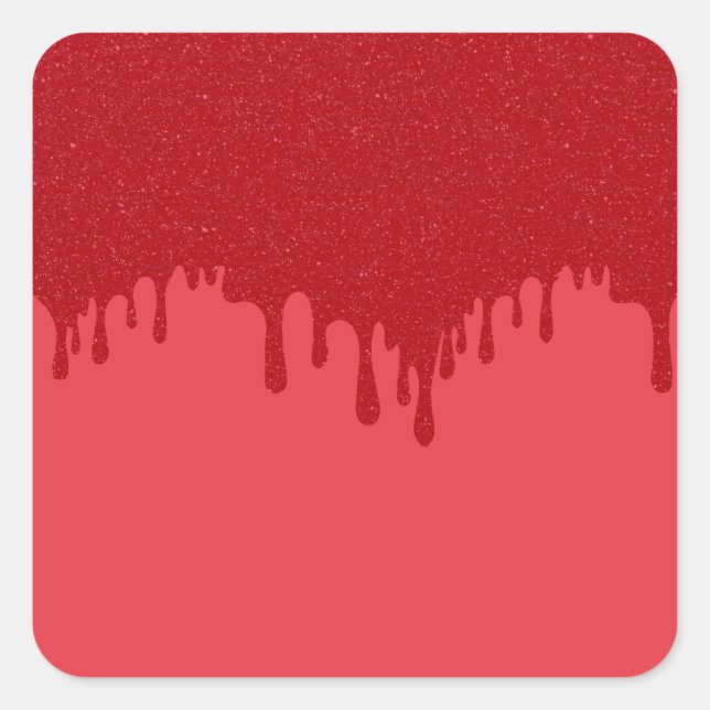 Calcomanías cuadradas con efecto de goteo rojo de  (Anverso)