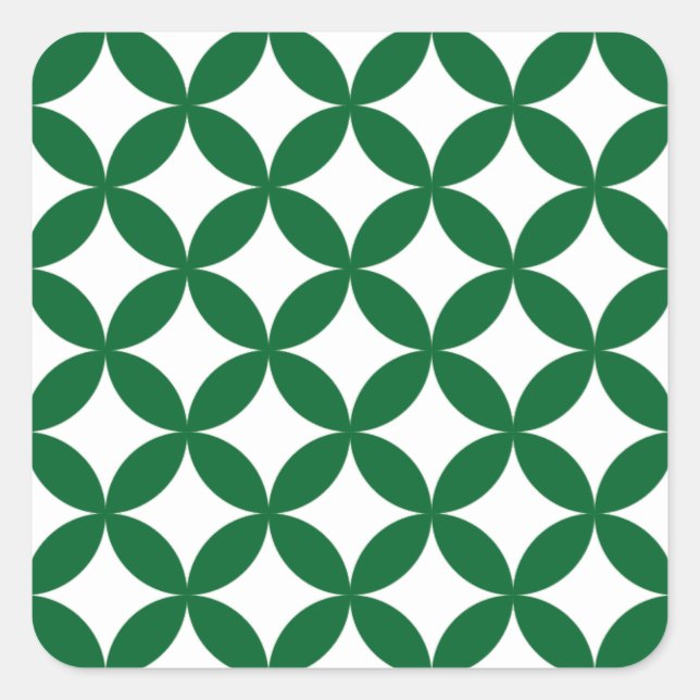 Calcomanías cuadradas de barco verde (Anverso)