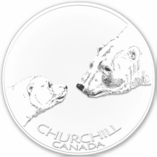 Calcomanías de arte de oso polar Churchill Sticker