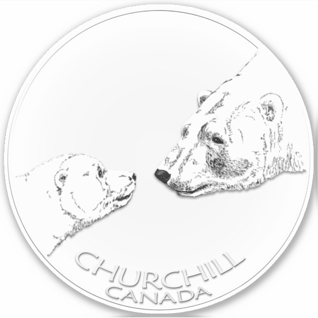 Calcomanías de arte de oso polar Churchill Sticker (Anverso)