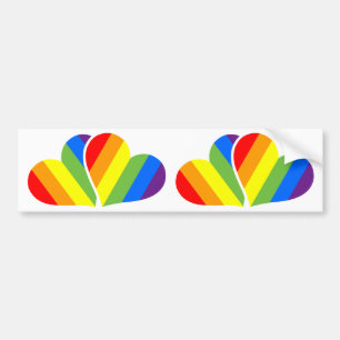 Calcomanías de coche de corazones de arcoíris