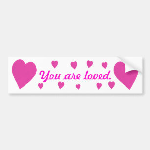Calcomanías de corazones rosados en blanco Te amo
