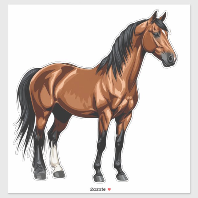 Calcomanías de elegante caballo marrón Regalos par (Hoja)