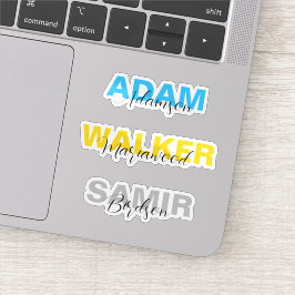 Calcomanías de nombre completo personalizadas y el