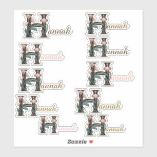 Calcomanías de nombre de vinilo letra H Art Nuevo