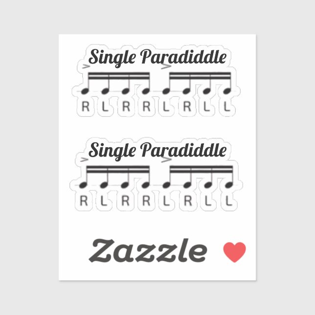 calcomanías de paradiddle simple (Hoja)